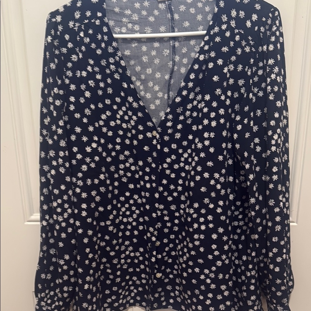 GAP Blue Relaxed V-Neck Blouse